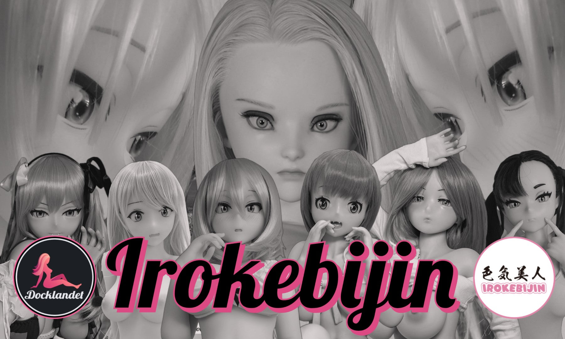 Irokebijin Sexdockor. Irokebijin är väl etablerade i branschen och kända för sina sexdockor med anime-stil. Dockor från Irokebijin är gjorda av TPE eller silikon och av högsta kvalitet. På denna bild syns dockorna Abby, Akane, Suzu, Rico från Irokebijin.
