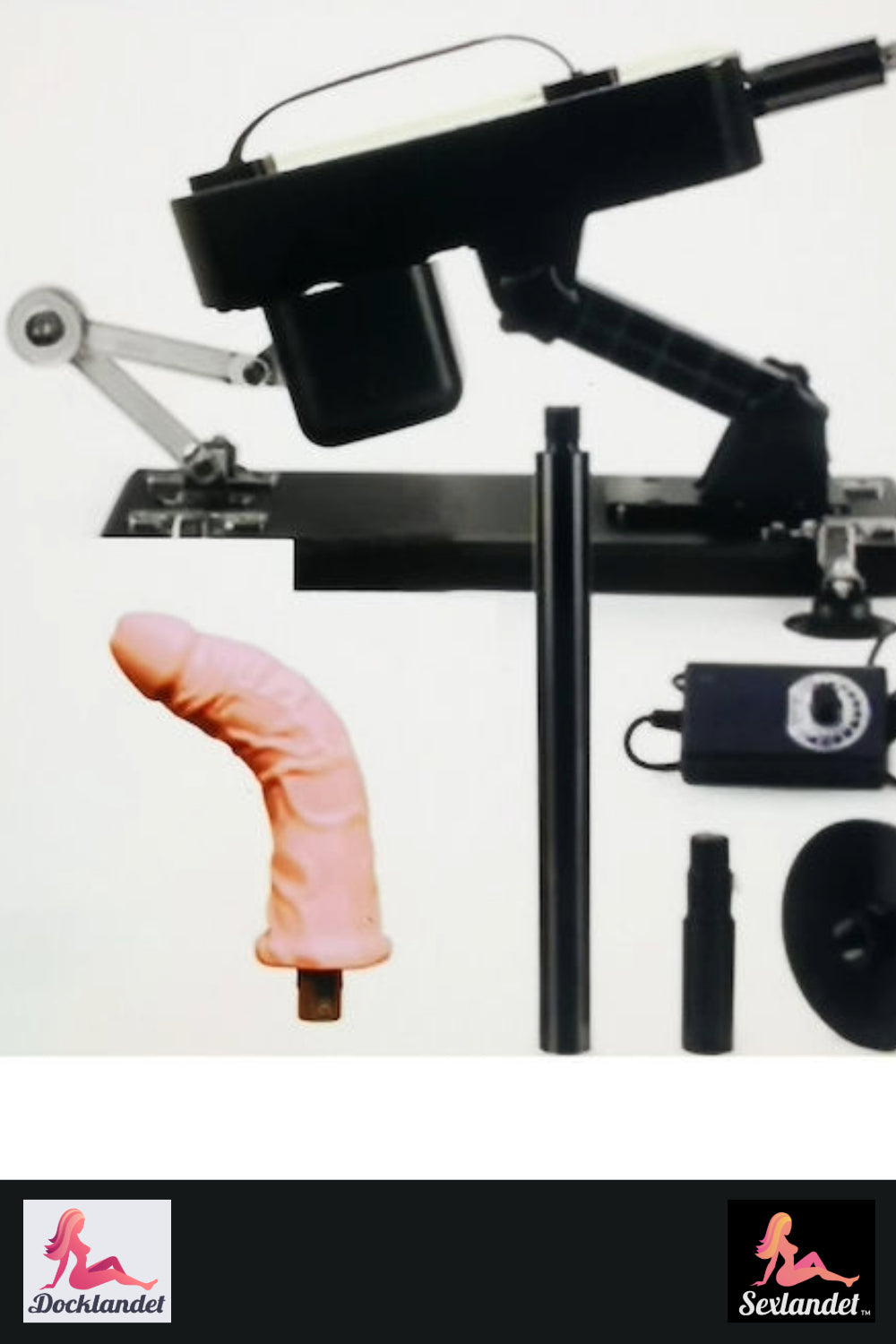 Compact and powerful sex machine with adjustable angle (with suction plugs)