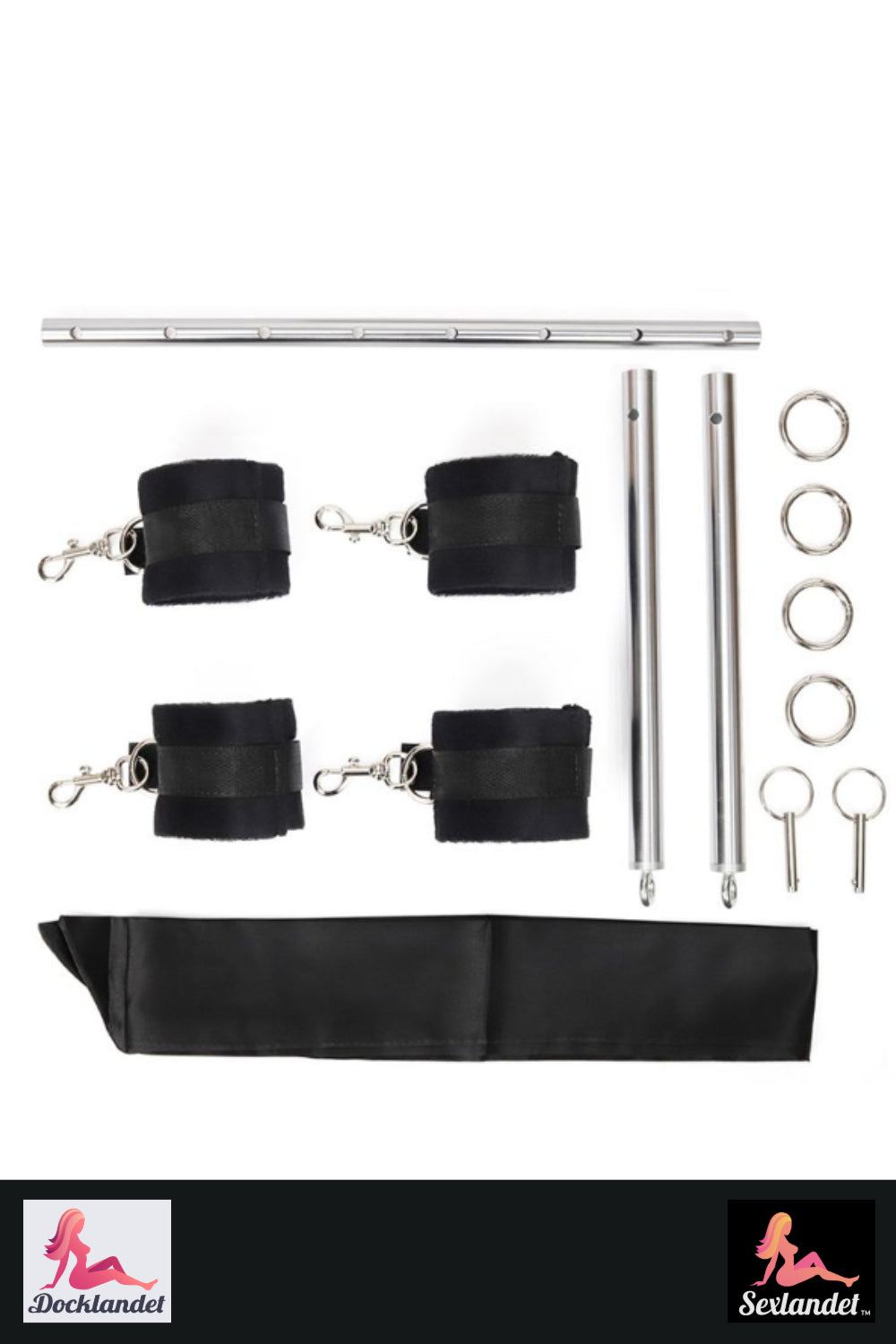 BDSM -Sex -Set mit Handschellen, Fußbalken und Metallrahmen - einstellbares Bondage -Kit für Paare