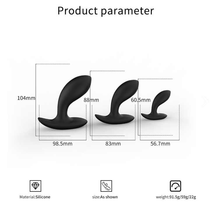 Вигнута анальна пробка - набір із 3 розмірів