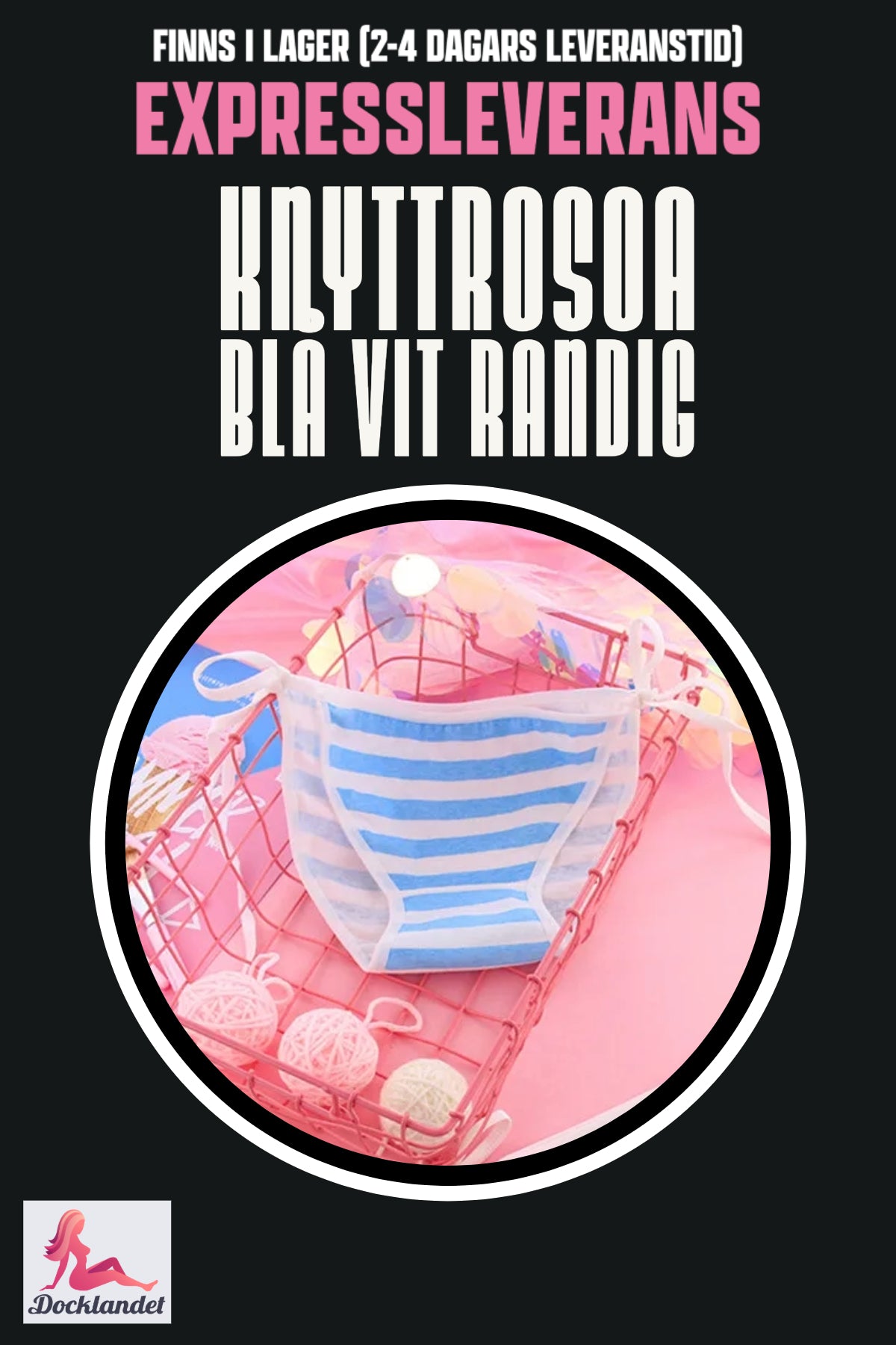 Krawatte stieg für sexpuppe (Rosa/Blauweiß, gestreift)